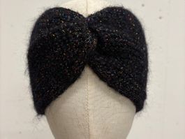&other stories Stirnband schwarz Glitzer Mohair Wolle