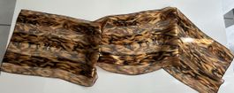 Scarf abstract print women brown