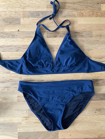 Maillot de bain 2 pièces VOLANS T.38 bleu
