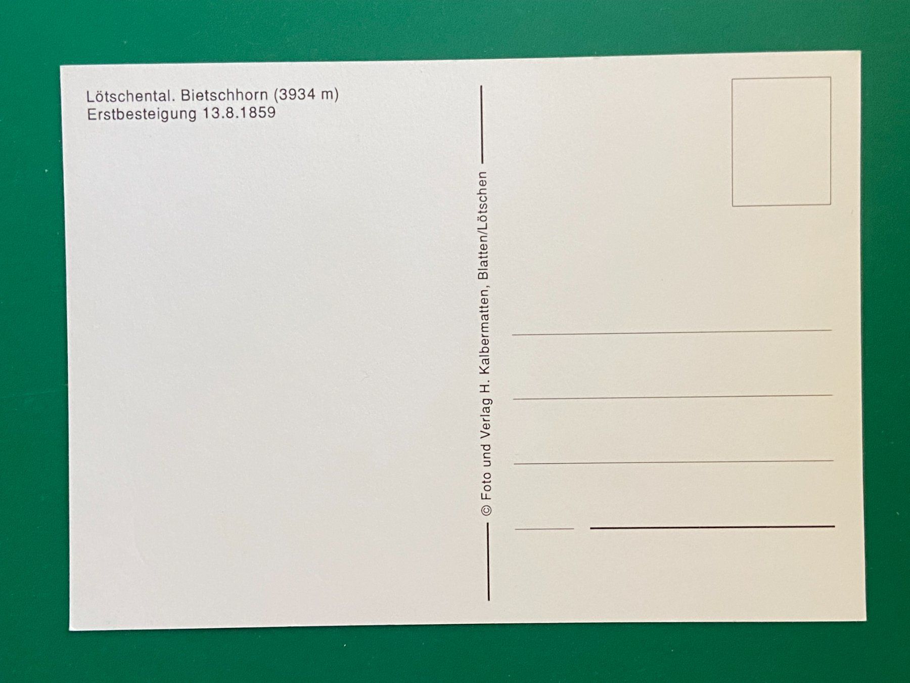 Ansichtskarten: Bietschhorn, Lötschental – Gebraucht aus Steg VS von _vinci_ 1