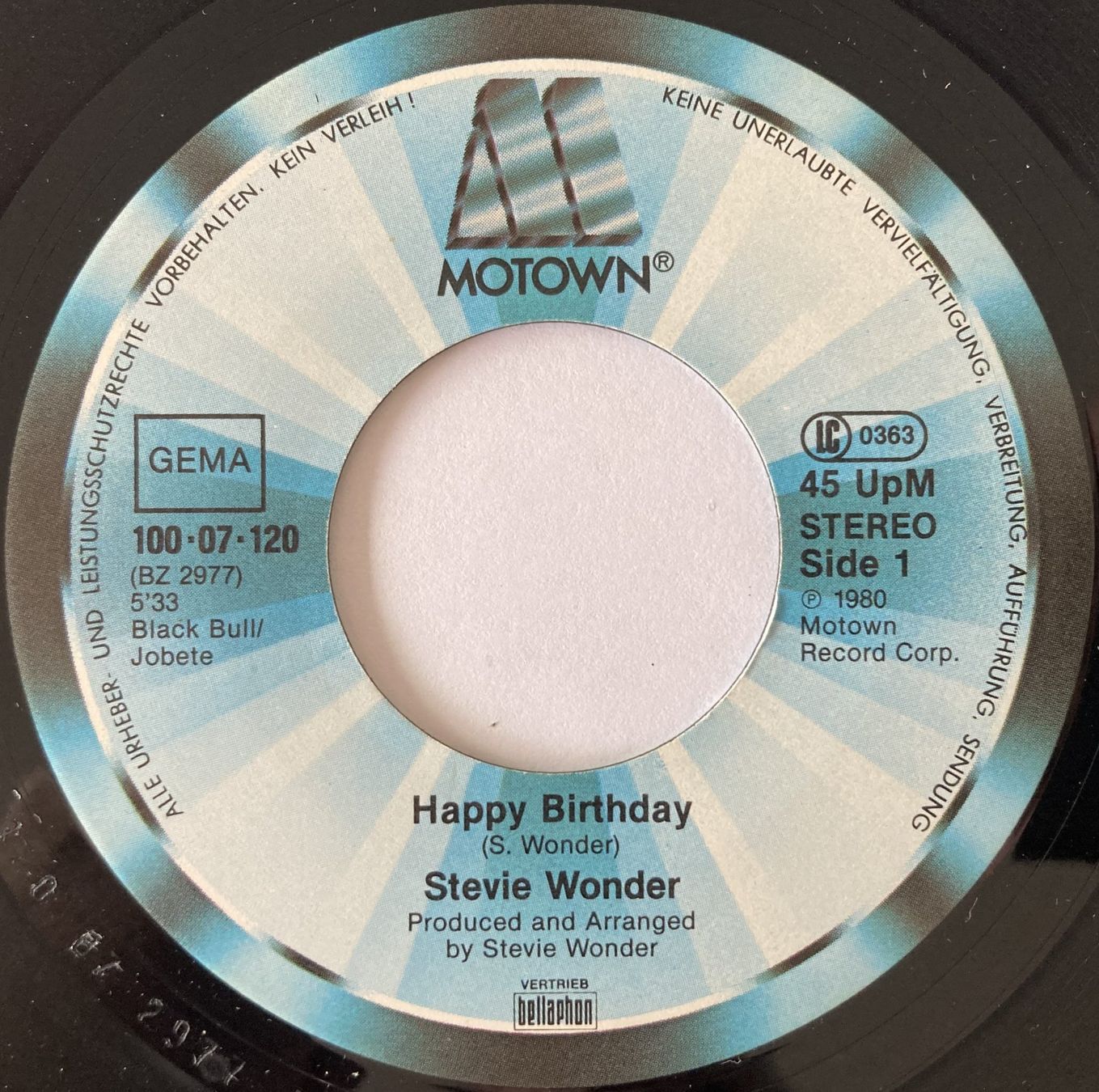 Schallplatten: STEVIE WONDER - HAPPY BIRTHDAY – Gebraucht aus Bottens von hotter-than-hell 2
