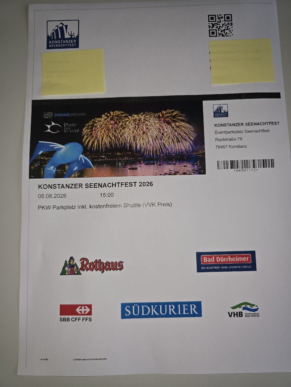 Billets: Tickets Seenachtsfest VIP – Neuf avec emballage d'origine à Zihlschlacht par foxifee 1