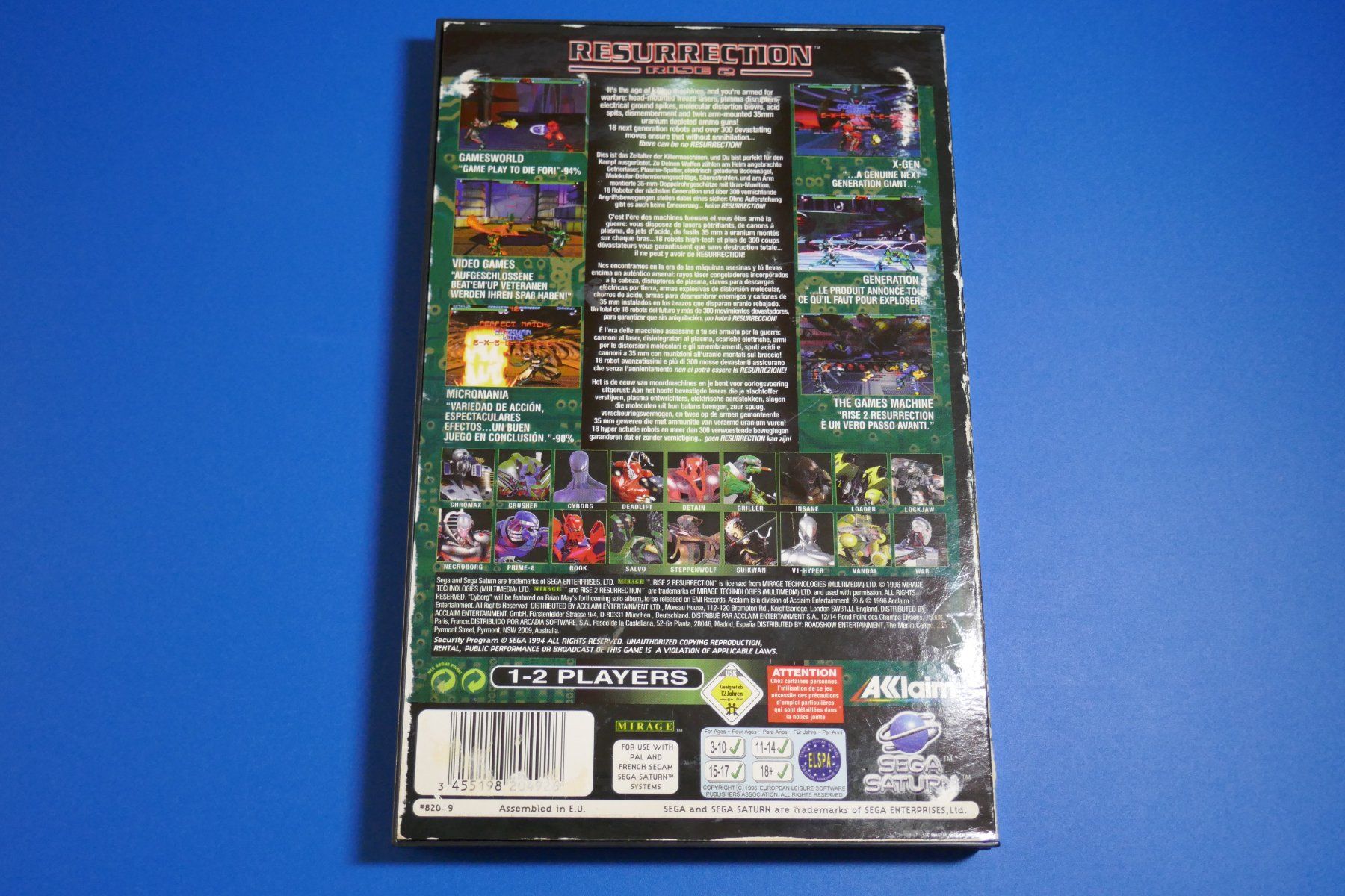 Sega Giochi: Resurrection : Rise 2 - Sega Saturn – Usato da Vuarrens venduto da Espace-Retro 2