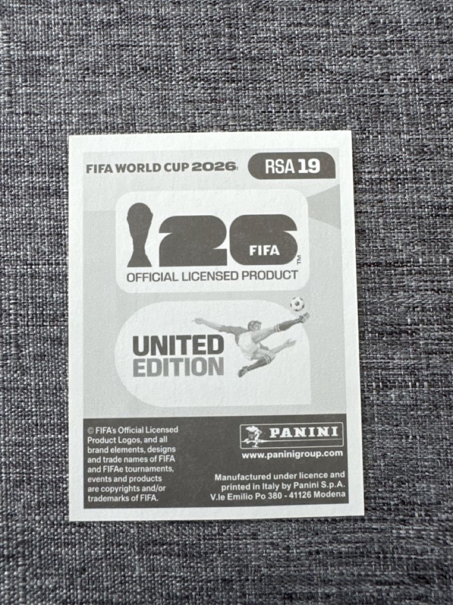 Panini Sammelbilder & Trading cards: Panini WM 2026 - RSA 19 – Neu und originalverpackt aus Fribourg von wor_lp9t 1