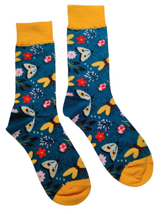 socken-schmetterlinge-insekten-blumen-k-fer-flowers-neu-und
