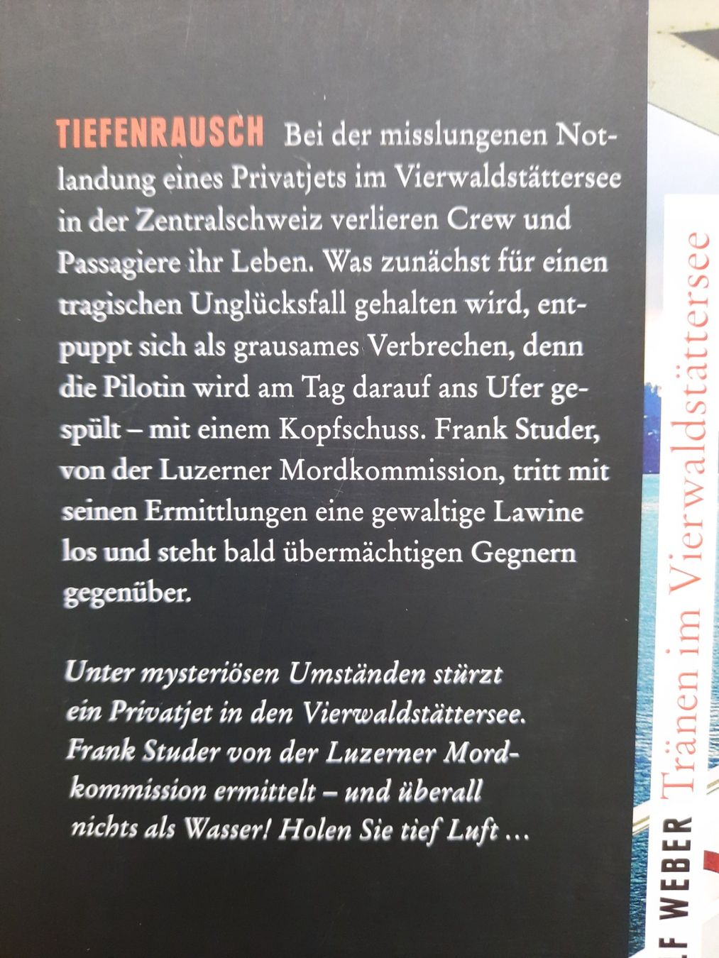 Libri: Tränen im Vierwaldstättersee  Ralf Weber – Usato da Oetwil am See venduto da smart9 1