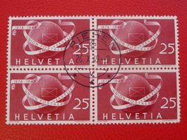 1949: Nr.295 Viererblock mit Zentrums-O: RIEHEN (BS) K: 60.-