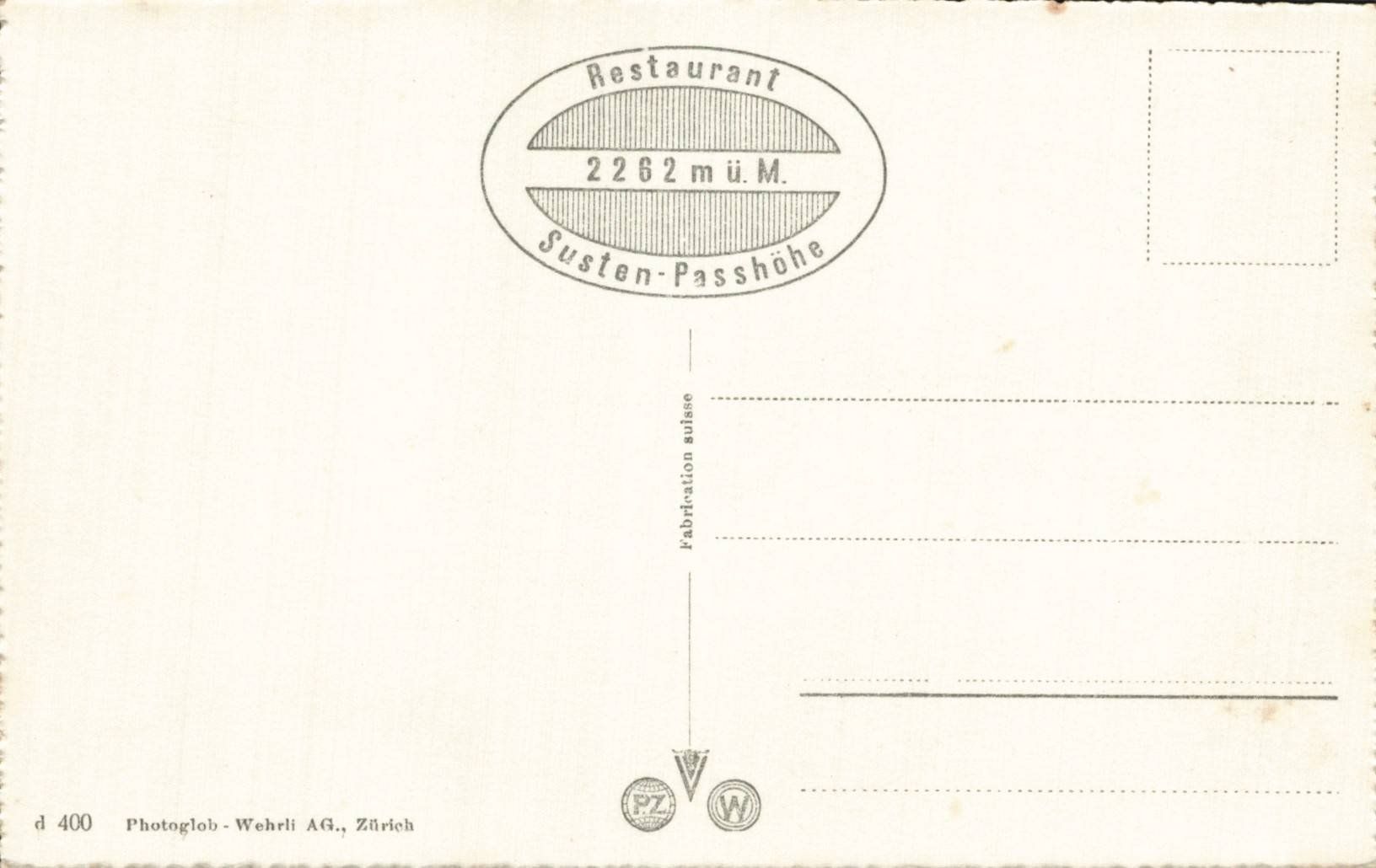 Cartoline postali: Alte Postkarte Sustenpasshöhe 2262 m.ü.M. – Usato da Luzern venduto da Kartenansicht 1