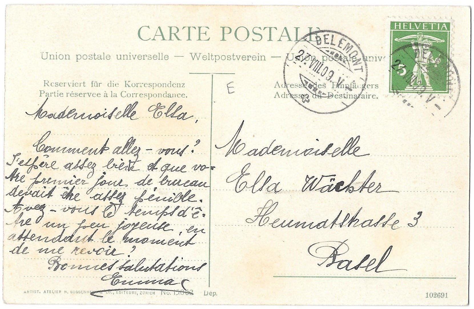 Cartes postales: Delémont Avenue de la Sorne – D'occasion à Olten par clotaldi 1