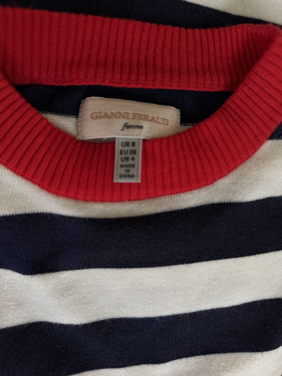Maglioni & Felpe: Striped Sweater GIANNI FERAUD Navy White Red Size 36 – Usato da Zürich venduto da Victoria_T 1