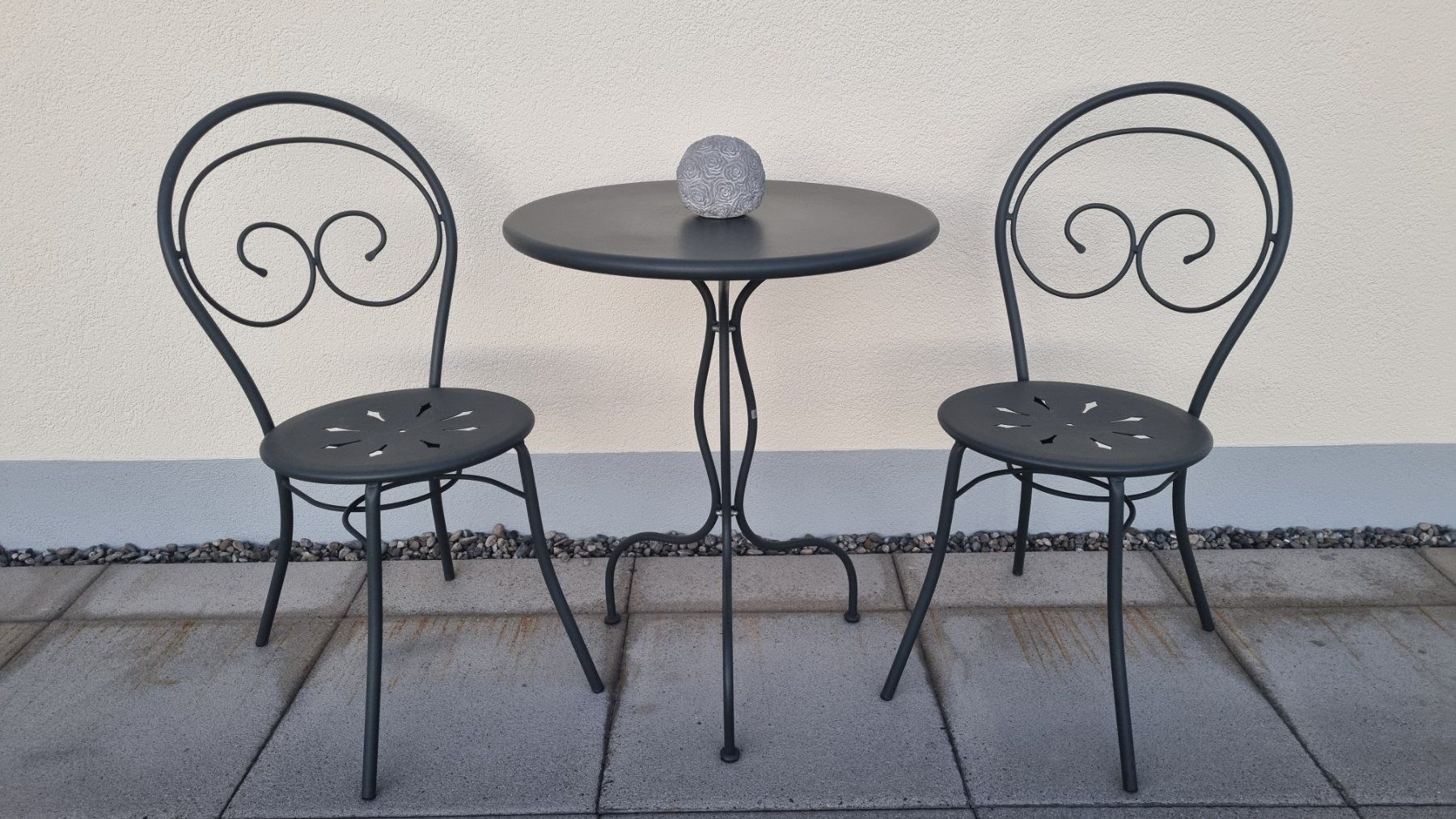 Tischset: Garten- Bistrotisch d 60 cm inkl. 2 Stühle, Bistroset Metall – Gebraucht aus Heimberg von Danita20