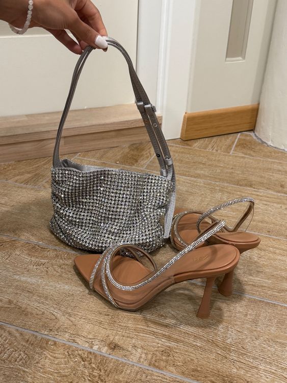 NEU* ZARA Glitzer Tasche Silber (Neu (gemäss Beschreibung)) in St