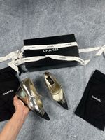 Chanel Slingpumps Silber/Schwarz, Top Zustand!