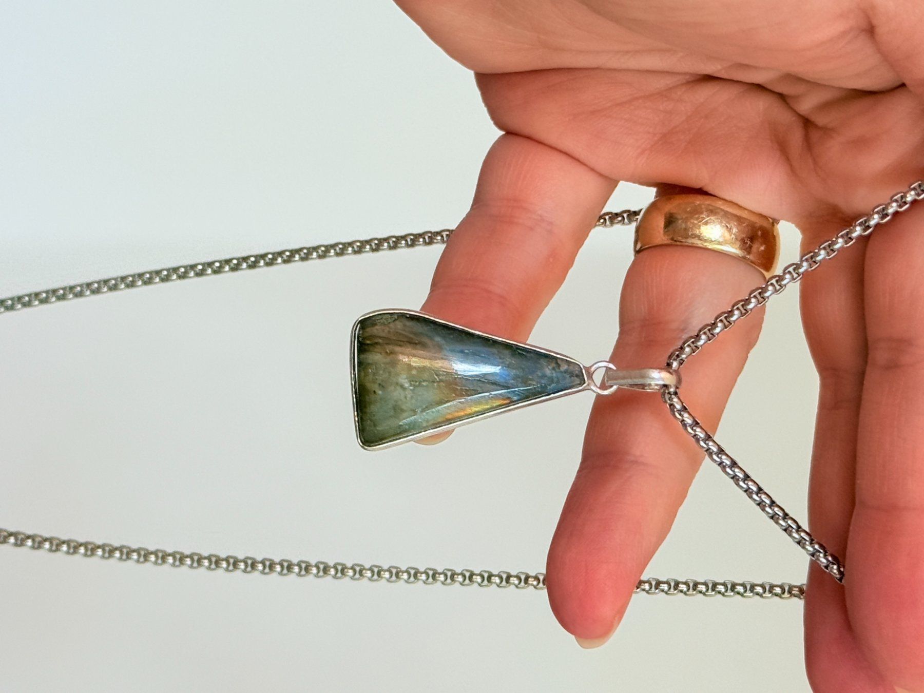 Colliers: Collier avec Labradorite – Neuf avec emballage d'origine à Genève par AWWA 3