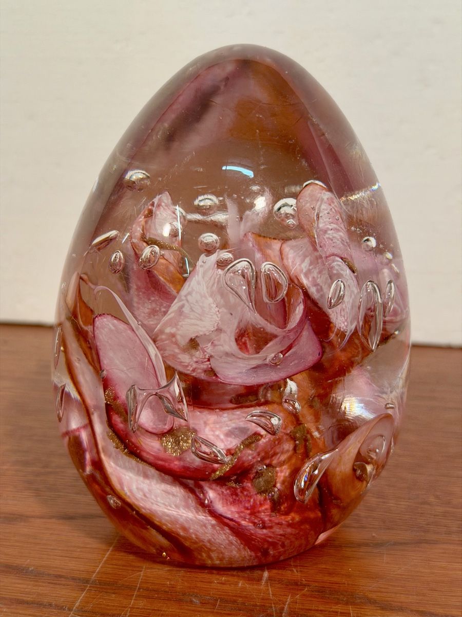 Bicchieri: Handblown Glass Egg Paperweight - Signed Luzoro 2000 – Usato da Lausanne venduto da artnouveau04 2