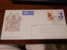 Rare Enveloppe Commémorative Afrique du Sud 1968 avec Timbre