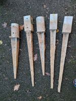 5 Einschlagbodenhülsen für Holzpfosten Holz