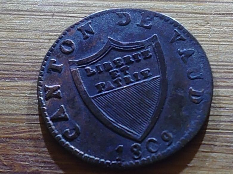 Tutti le monete: Waadt / Vaud: 2 1/2 Rappen 1809 *** – Usato da Pfungen venduto da Aguti77