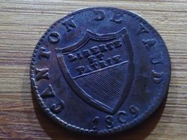 Waadt / Vaud: 2 1/2 Rappen 1809 ***