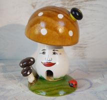 Holz Räuchermännchen Pilzhaus, Vintage Deko Herbst 🍄