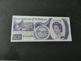 St. Helena, 50 Pence - ungefaltet