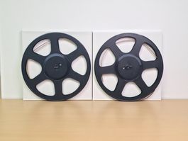 2x Tonband Leerspulen 26.5 cm / 10.5" Kunststoff schwarz NOS