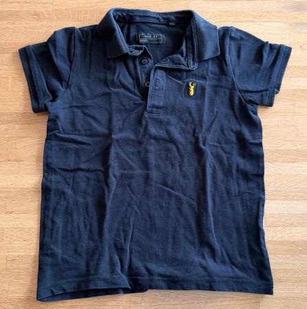 T-Shirt - NEXT Poloshirt uni schwarz Gr. 128