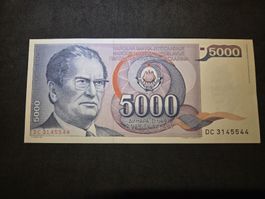 5000 Dinara - Jugoslawien - 1985 - Fast UNC