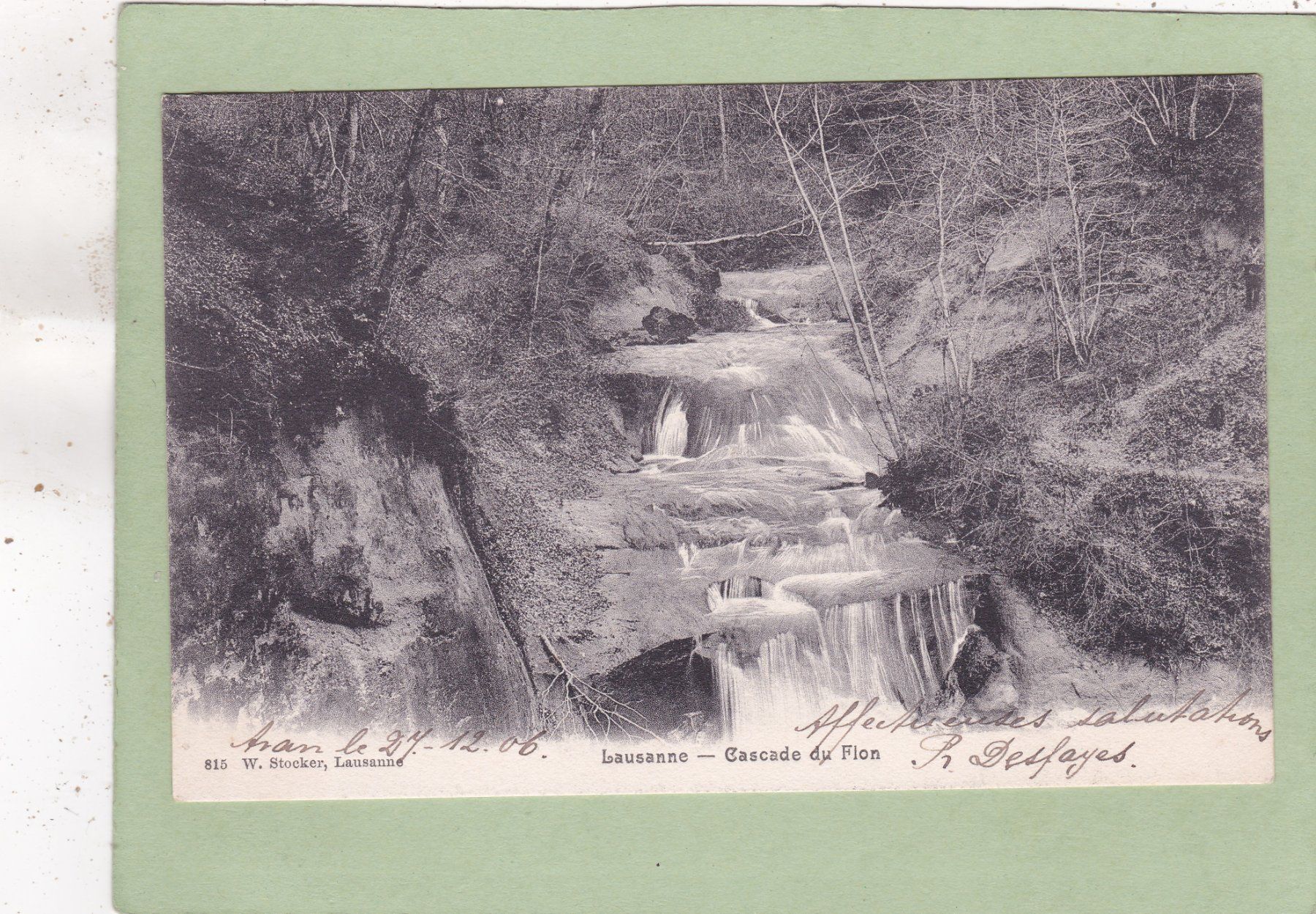 Cartoline postali: Lausanne Cascade du Flon 1906 – Usato da Herisau venduto da Lisegrat2008