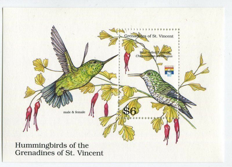 Tutti i francobolli: Block "Kolibri". St. Vincent – Nuovo e nell'imballaggio originale da Basel venduto da Butsch5