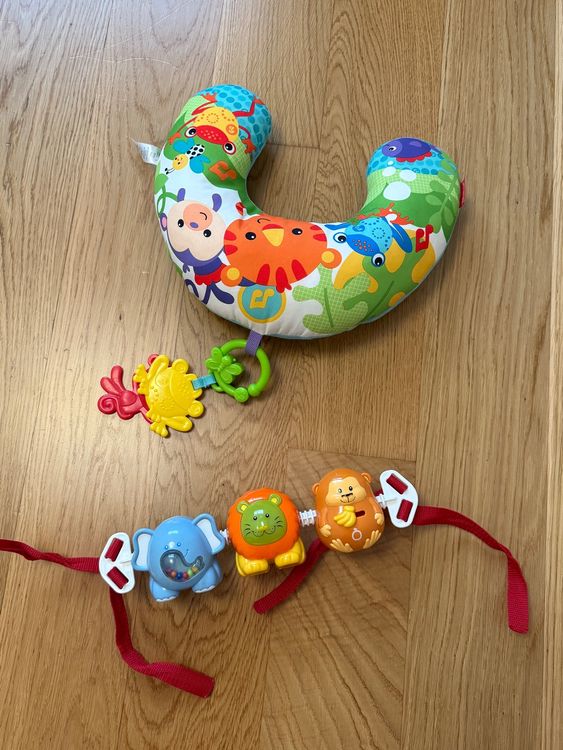 SAIMAND 3-in-1 Baby Spielkissen Raupe - Tummy Time Toys Mit Spiegel & Beißring 0-6 Monate