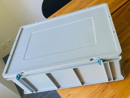 Kunststoffbox mit verschliessbarem Deckel