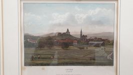 Schön kolorierte Aquatintaradierung von Uster. Um 1860