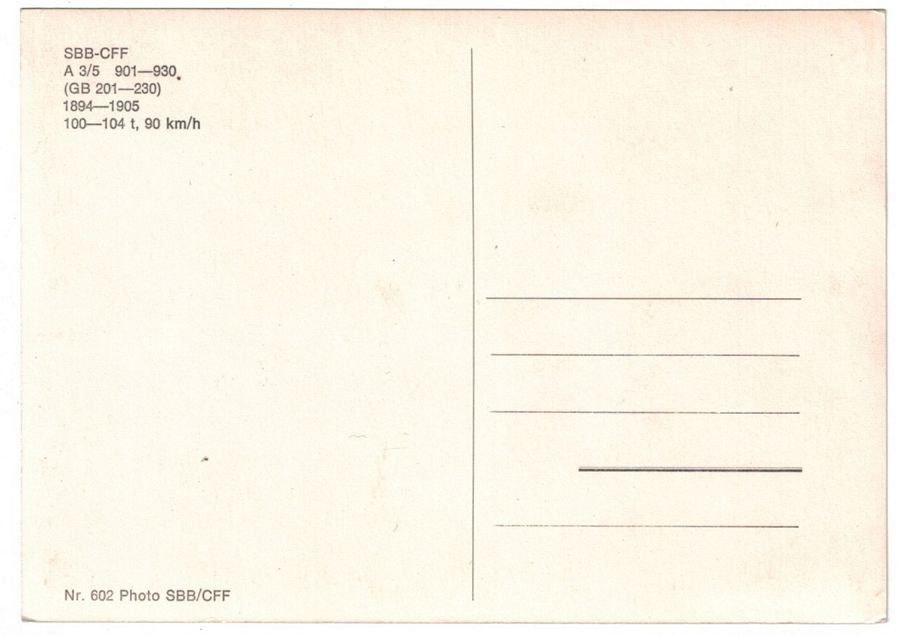 Cartoline postali: SBB A 3/5 901-930 1894-1905 – Usato da Frauenfeld venduto da POML 1
