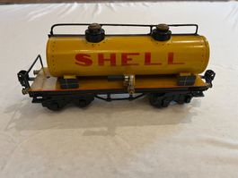 Märklin seltener Shell Kesselwagen Ablasshahn 4achsig Spur 0