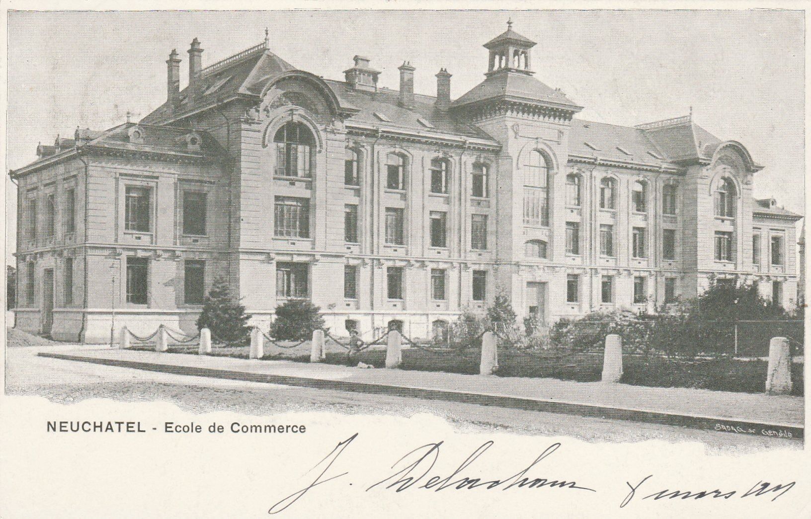 Cartes postales: Neuchatel-Ecole de Commerce 1901 – D'occasion à uttwil par Koehlerfred