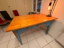 Massivholz Tisch, Vintage Look, Shabby Chic inkl. Stühle!