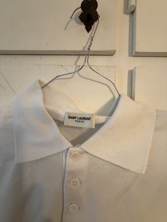 Polo Saint Laurent bianca taglia S