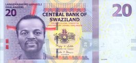 Swasiland 20 Lilangeni 2010 P-37a UNC, AA Präfix