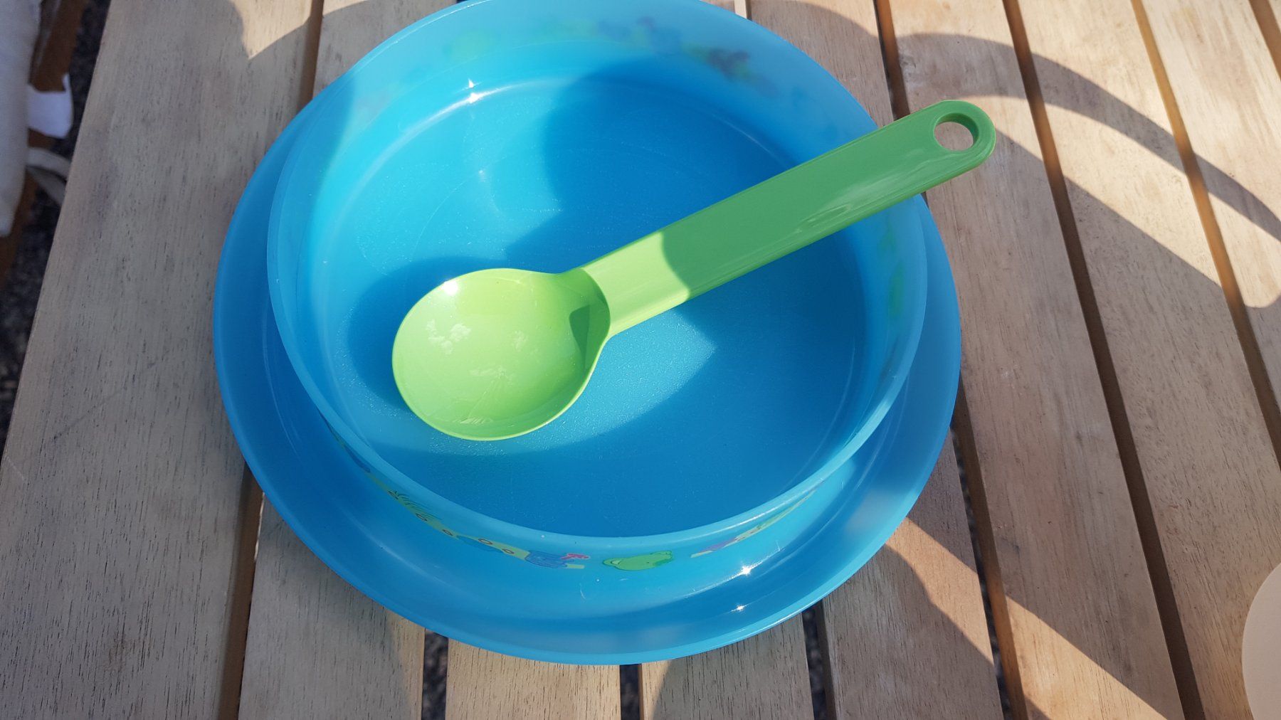 Tupperware Teller: Tupperware assiette enfant + cuiller Kinderteller + Löffel – Gebraucht aus Fully von Minouchka