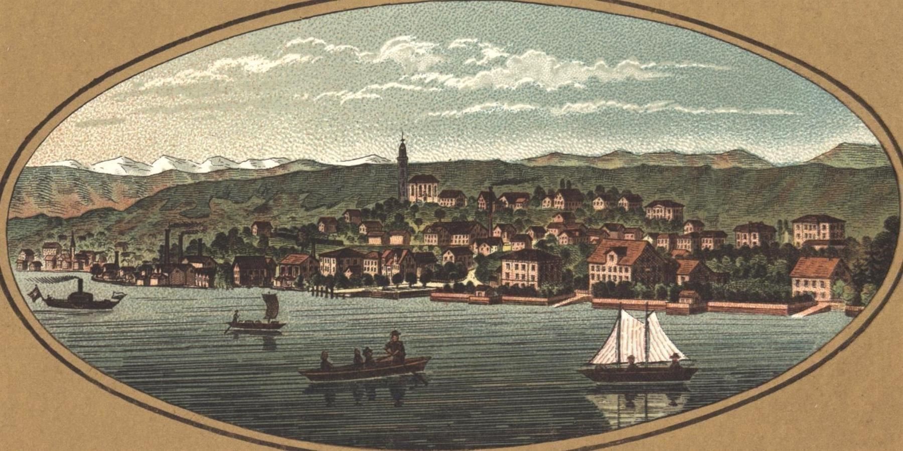 Stiche: Thalwil  Tonlithographie – Gebraucht aus Rafz von Helvet32 1