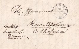 1859, "Thurnen", Rundstempel auf Faltbrief mit Inhalt.