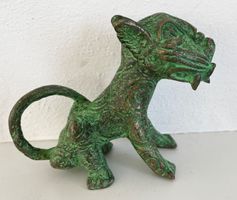 feiner alter Leopard Bronze Benin Höhe 9,5 cm