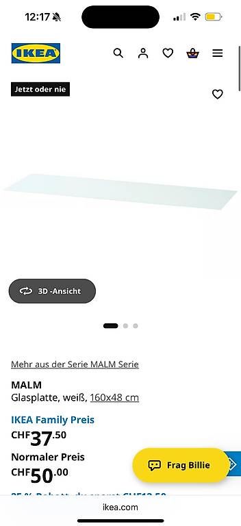 Plateaux: Glasplatte Malm – D'occasion à Ostermundigen par sah_k6vw 1