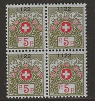 1926 : Portofreiheit Nr. 8 im VB postfrisch ** KP 200.--