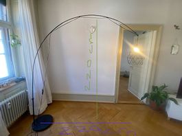 Bogenlampe, Stehlampe, Schwarz, Top Zustand,220cm breit