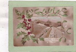 Kitsch Landschaft Stechlaub Bonne Année 1916