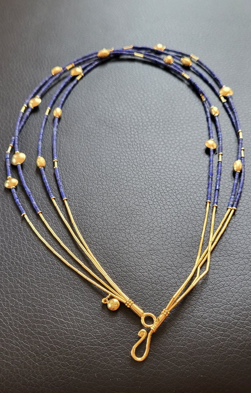 Catenine: 585 Gold Collier Mit Lapizlazuli – Usato da Wald ZH venduto da Dasilver 2