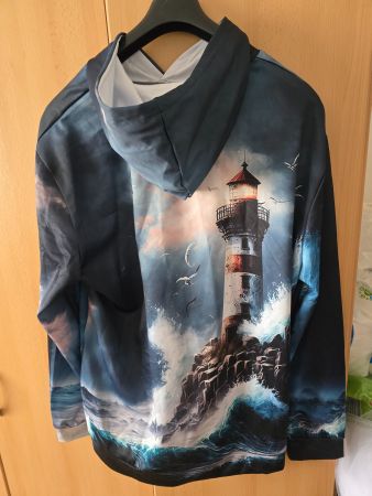Herren Hoodie mit Schiff Grafikdruck, XXXL
