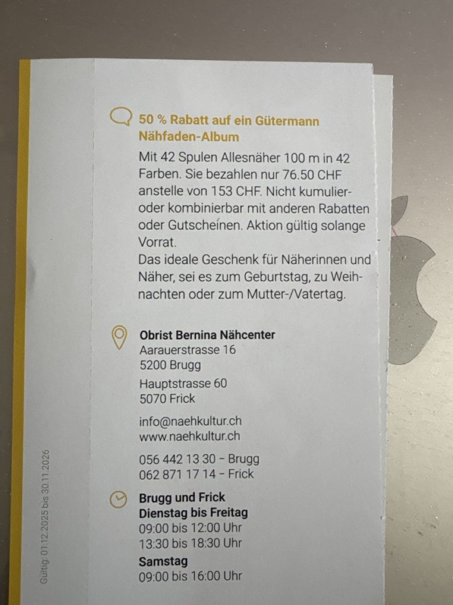 Buoni: Trois bons rabais pour Frick – Nuovo (secondo la descrizione) da Düdingen venduto da Yellow 2